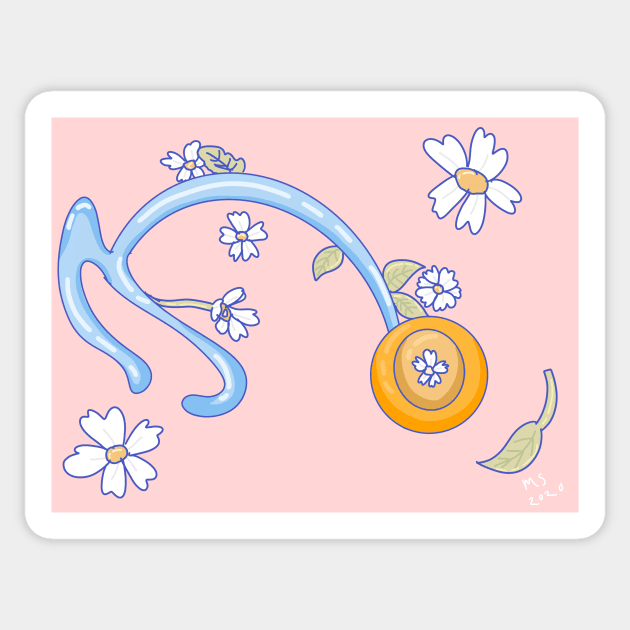 Flower Stethoscope Sticker by Thedisc0panda